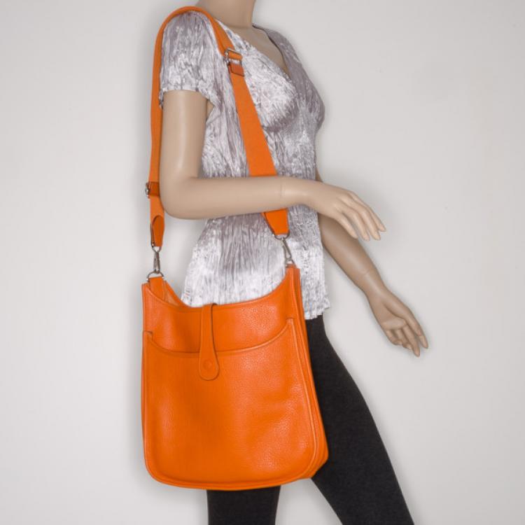 Hermes Evelyne bag, in soft leather with a non-adjustable strap.