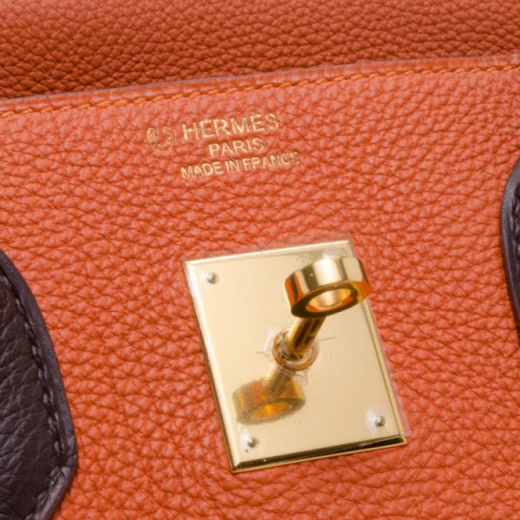 Pre Owned Hermes Birkin 35 Togo Limited Edition Orange Brown