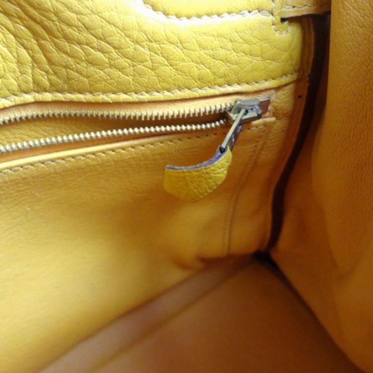 Pre Owned Hermes Kelly 32 Taurillon Clemence in Yellow