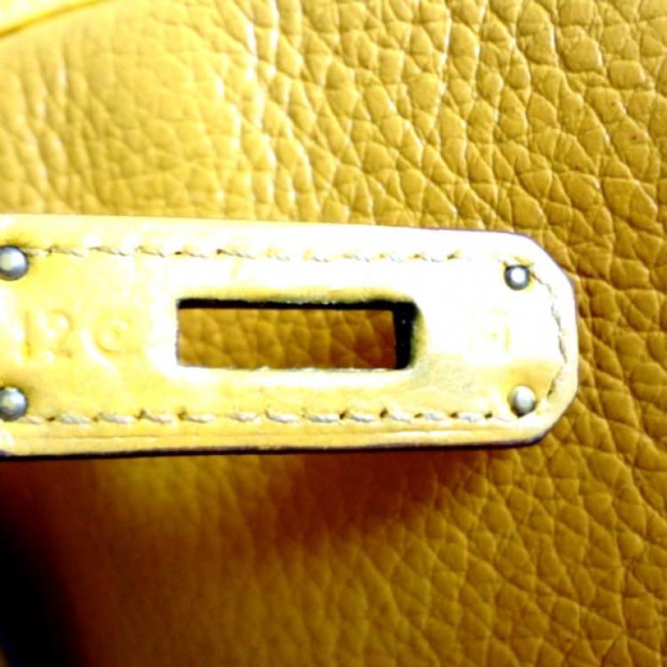 Pre Owned Hermes Kelly 32 Taurillon Clemence in Yellow
