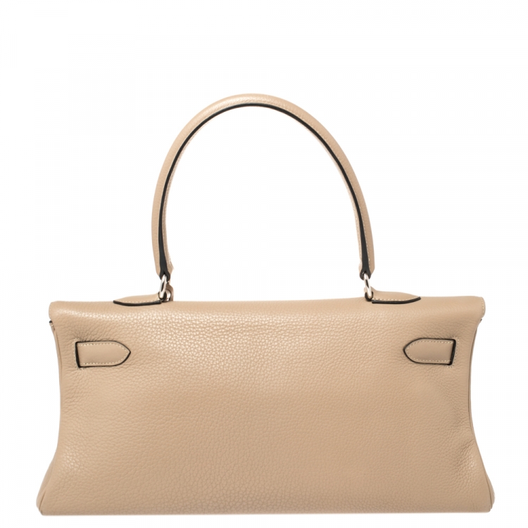 مملوكة مسبقًا Hermes Trench Clemence Leather Palladium Hardware Shoulder Kelly 42 Bag