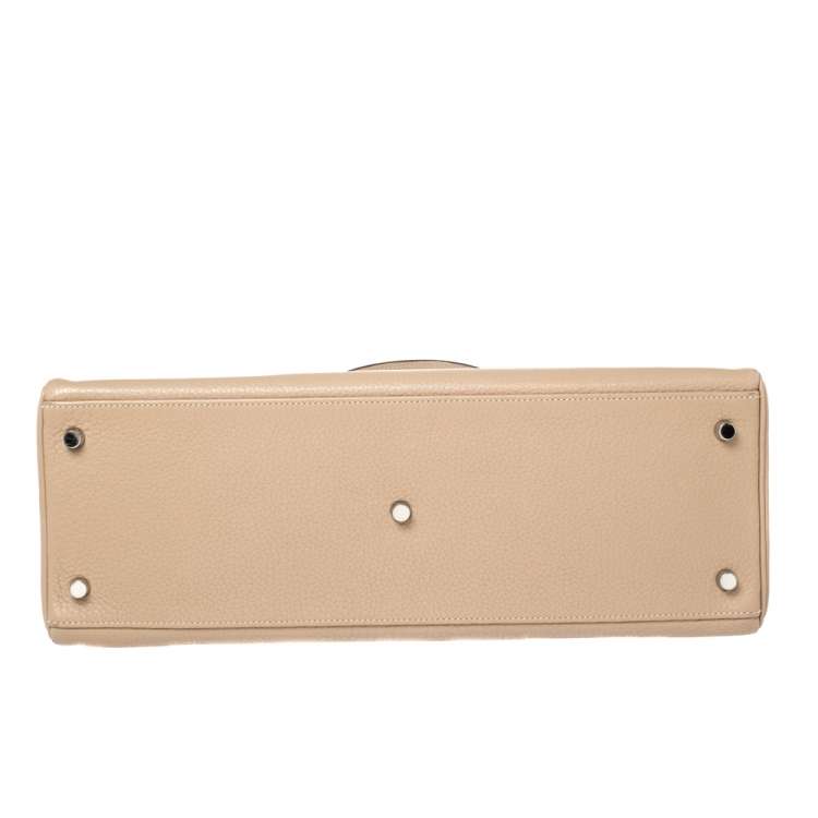 مملوكة مسبقًا Hermes Trench Clemence Leather Palladium Hardware Shoulder Kelly 42 Bag