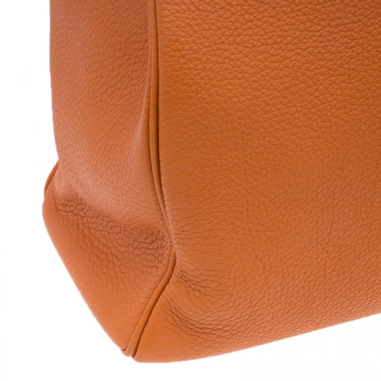 Pre Owned Hermes Orange Togo Leather Kelly 40 Bag
