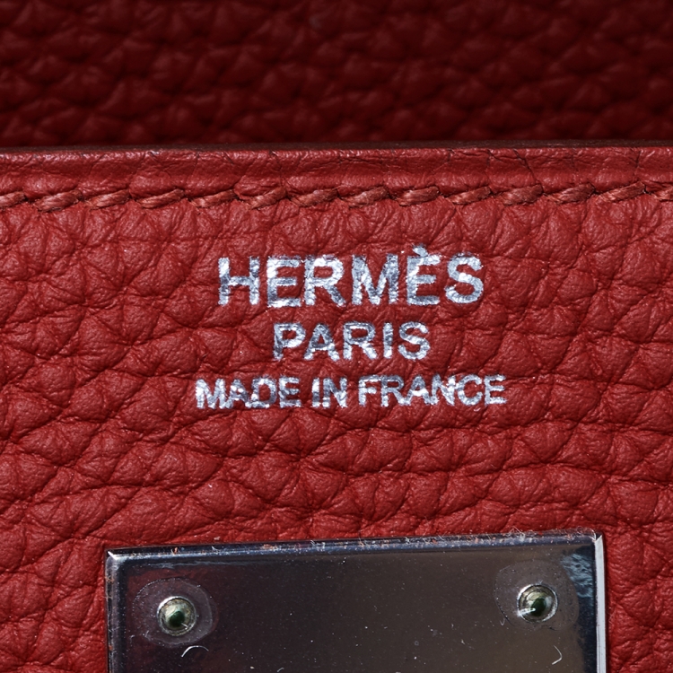 Pre Owned Hermes Rouge Piment Togo Leather Palladium Hardware Kelly Retourne 32 Bag