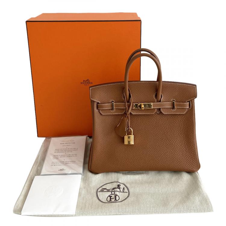 Pre Owned Hermès Gold Veau Togo Birkin 25 Bag