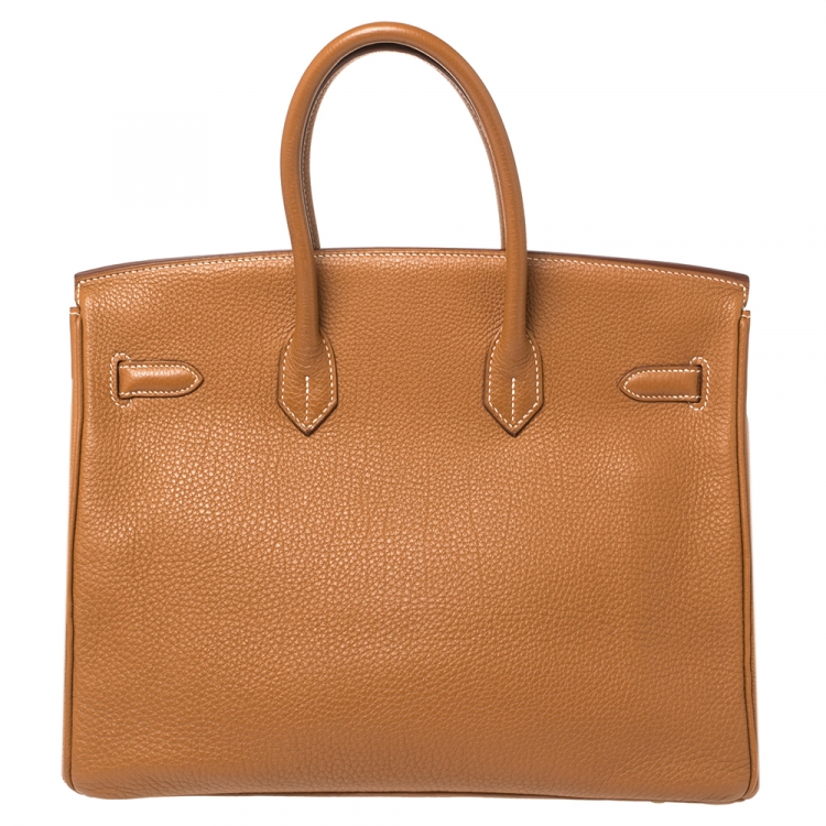 مملوكة مسبقًا Hermes Gold Togo Leather Gold Hardware Birkin 35 Bag