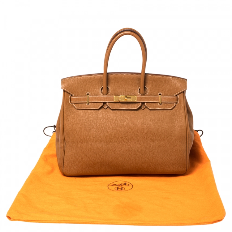 مملوكة مسبقًا Hermes Gold Togo Leather Gold Hardware Birkin 35 Bag