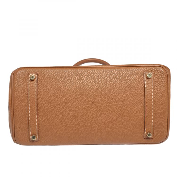 مملوكة مسبقًا Hermes Gold Togo Leather Gold Hardware Birkin 35 Bag