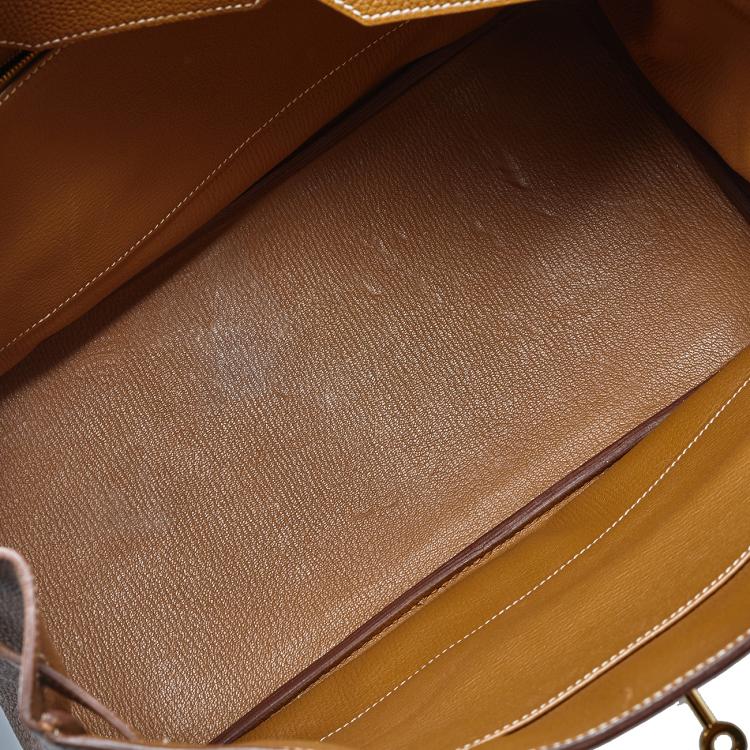 مملوكة مسبقًا Hermes Gold Togo Leather Gold Hardware Birkin 35 Bag