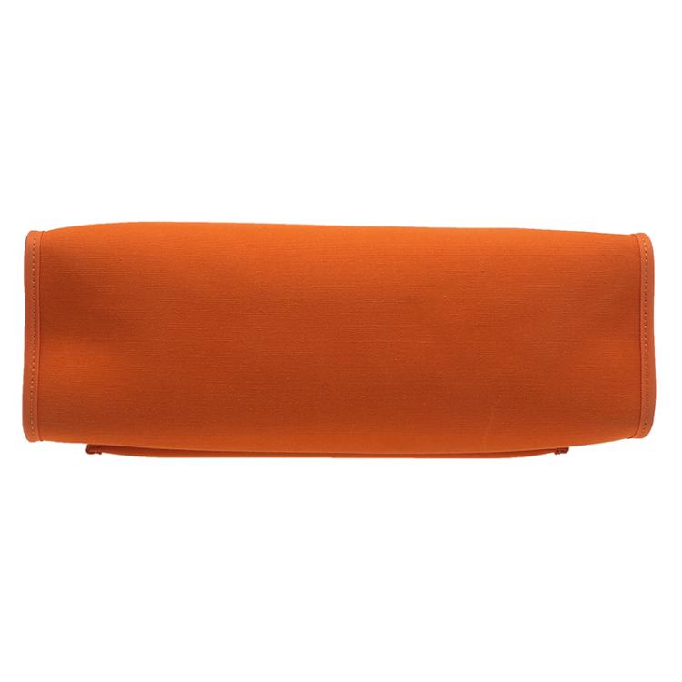 Pre Owned Hermes Brown/Orange Canvas and Leather Herbag Zip PM Bag