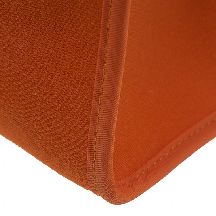 Pre Owned Hermes Brown/Orange Canvas and Leather Herbag Zip PM Bag