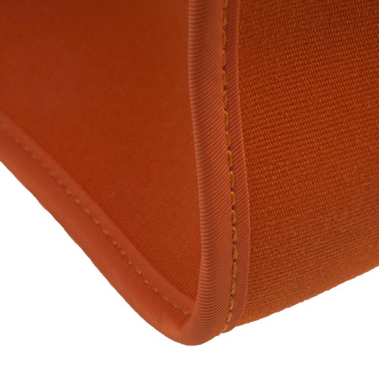 Pre Owned Hermes Brown/Orange Canvas and Leather Herbag Zip PM Bag