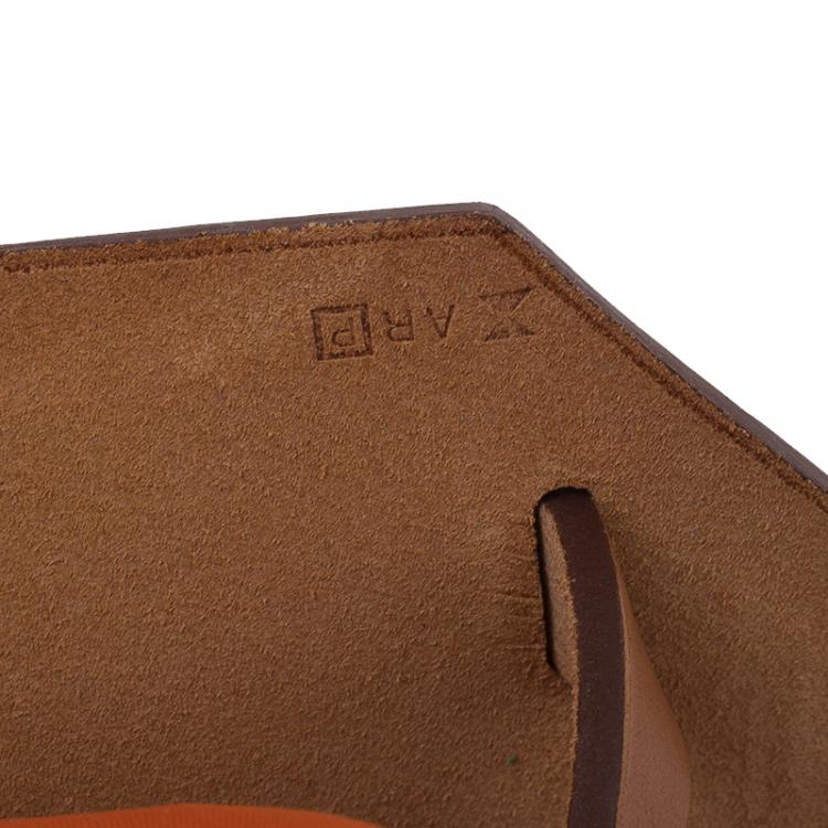 Pre Owned Hermes Brown/Orange Canvas and Leather Herbag Zip PM Bag
