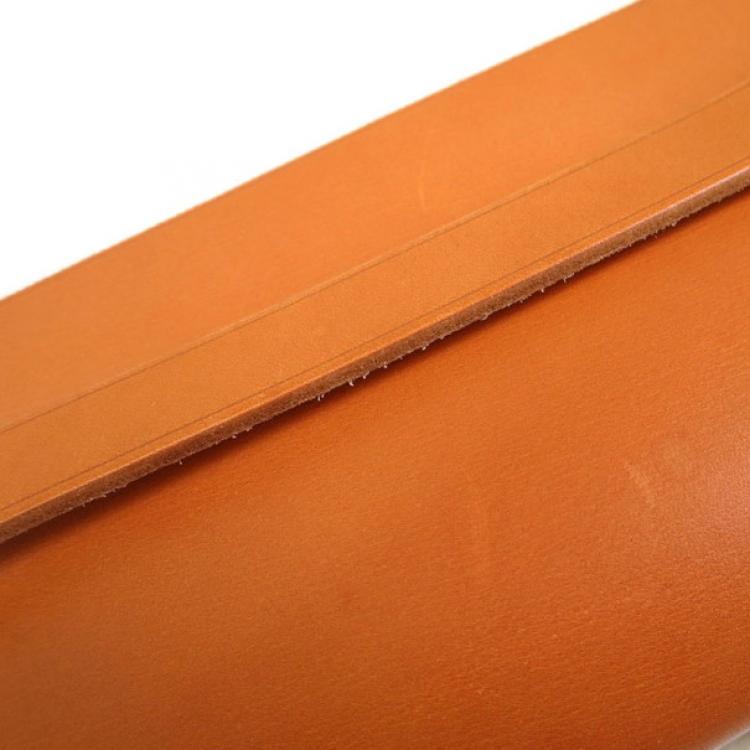 Pre Owned Hermes Tan Leather and Beige Toile Canvas Large Herbag