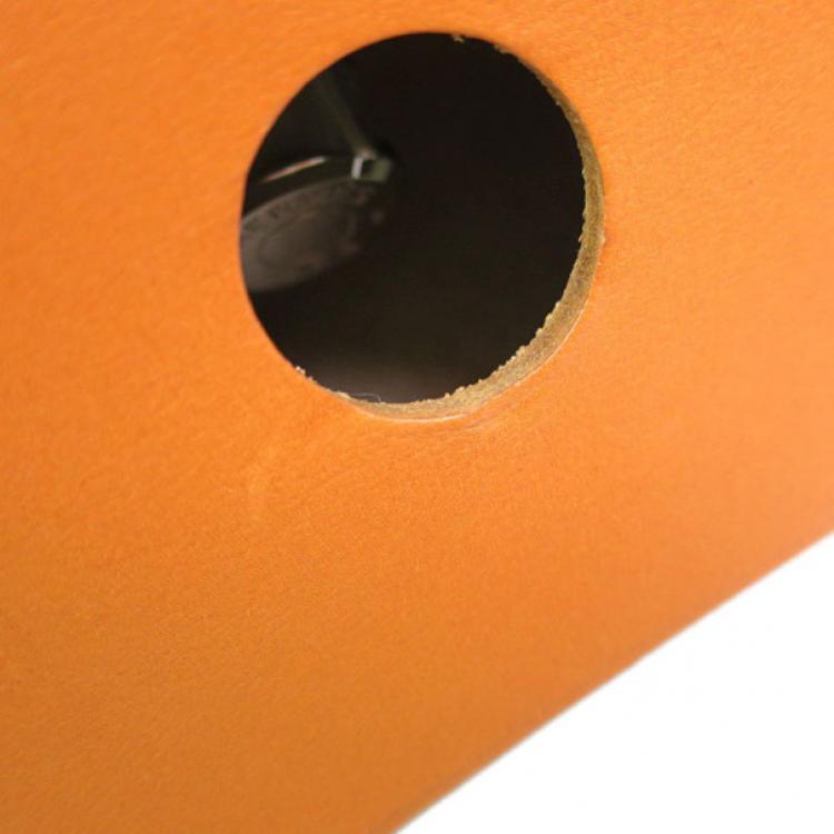 Pre Owned Hermes Tan Leather and Beige Toile Canvas Large Herbag