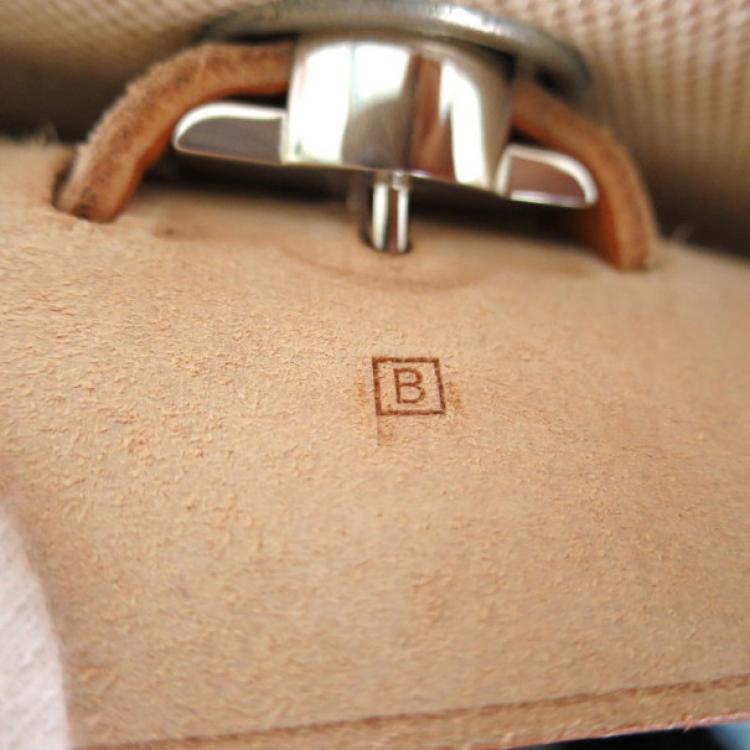 Pre Owned Hermes Tan Leather and Beige Toile Canvas Large Herbag