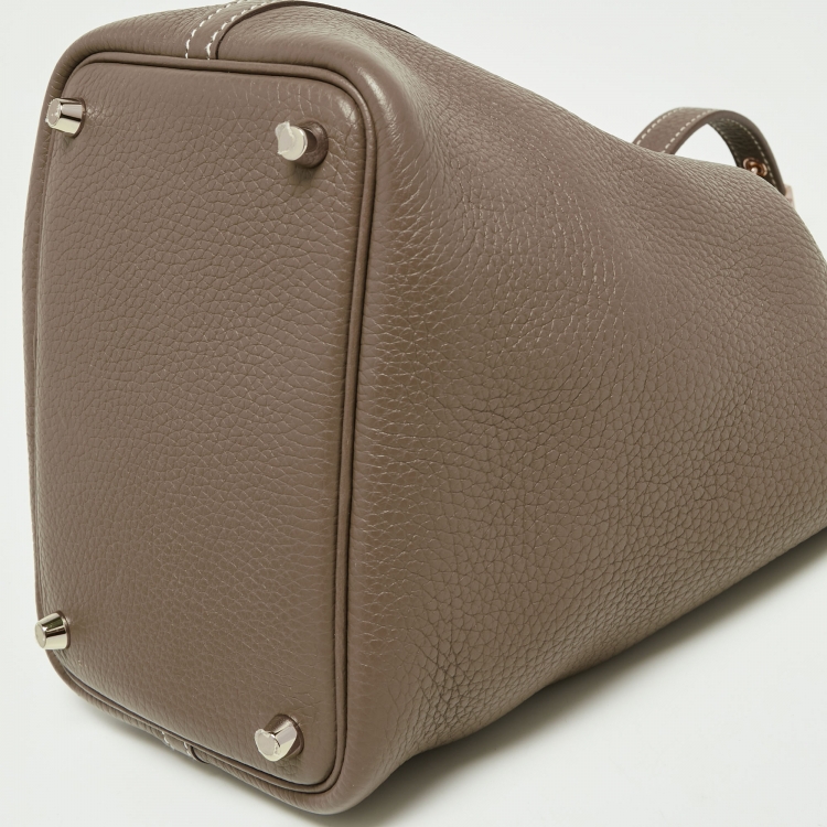 Pre Owned Hermes Etoupe Taurillon Clemence Leather Picotin Lock 18 Bag