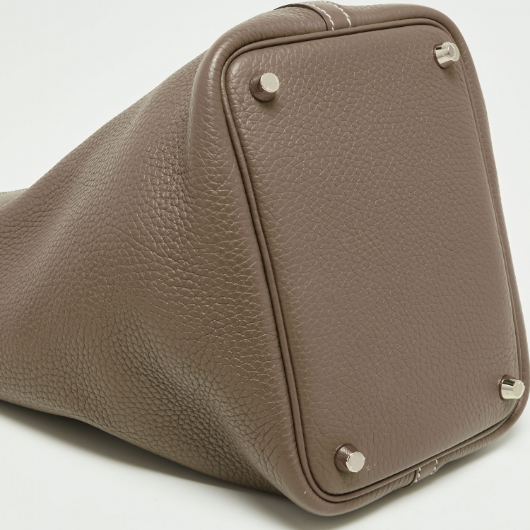 Pre Owned Hermes Etoupe Taurillon Clemence Leather Picotin Lock 18 Bag