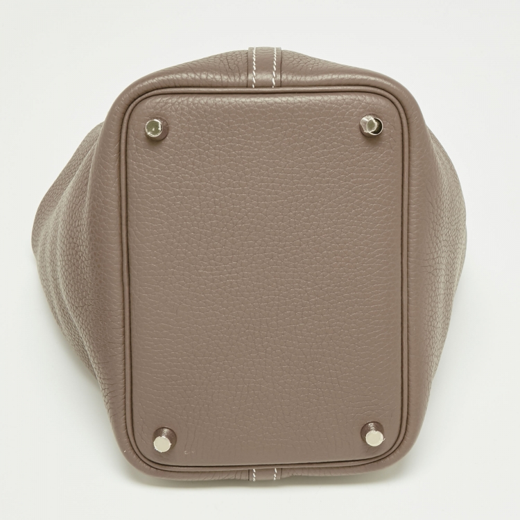 Pre Owned Hermes Etoupe Taurillon Clemence Leather Picotin Lock 18 Bag