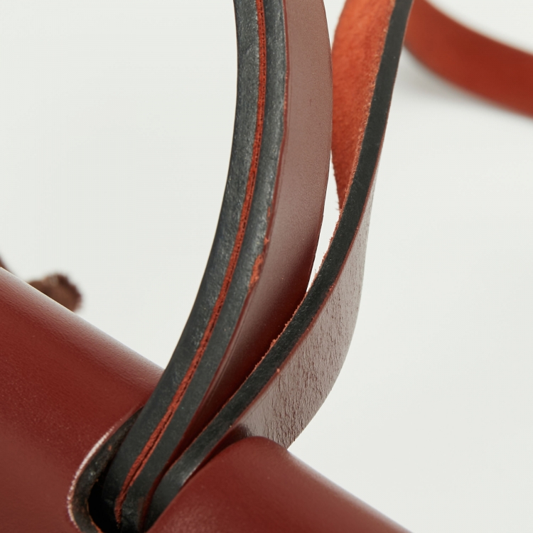 Pre Owned Hermès  Rouge Grenat/Rouge H Canvas and Leather Herbag Zip 31 Bag
