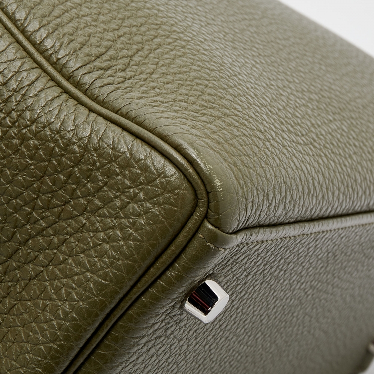 مملوكة مسبقًا Hermes Vert Veronese Togo Leather Palladium Finish Retourne Kelly 32 Bag