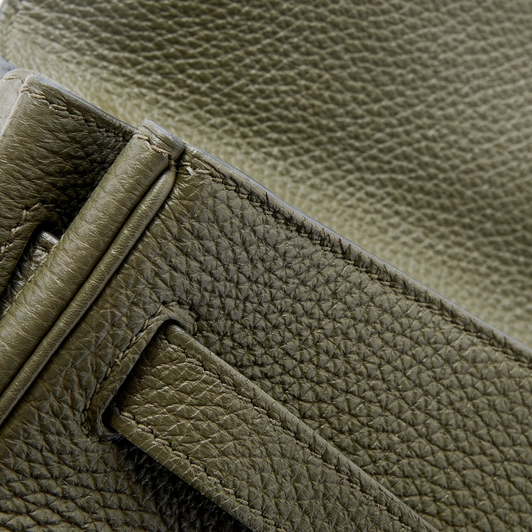 مملوكة مسبقًا Hermes Vert Veronese Togo Leather Palladium Finish Retourne Kelly 32 Bag