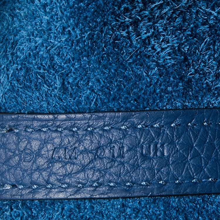 Pre Owned Hermes Deep Blue/Anemone Clemence Leather Picotin Lock 22 Bag
