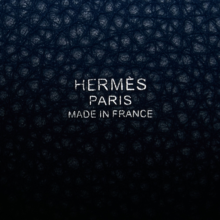 Pre Owned Hermes Deep Blue/Anemone Clemence Leather Picotin Lock 22 Bag