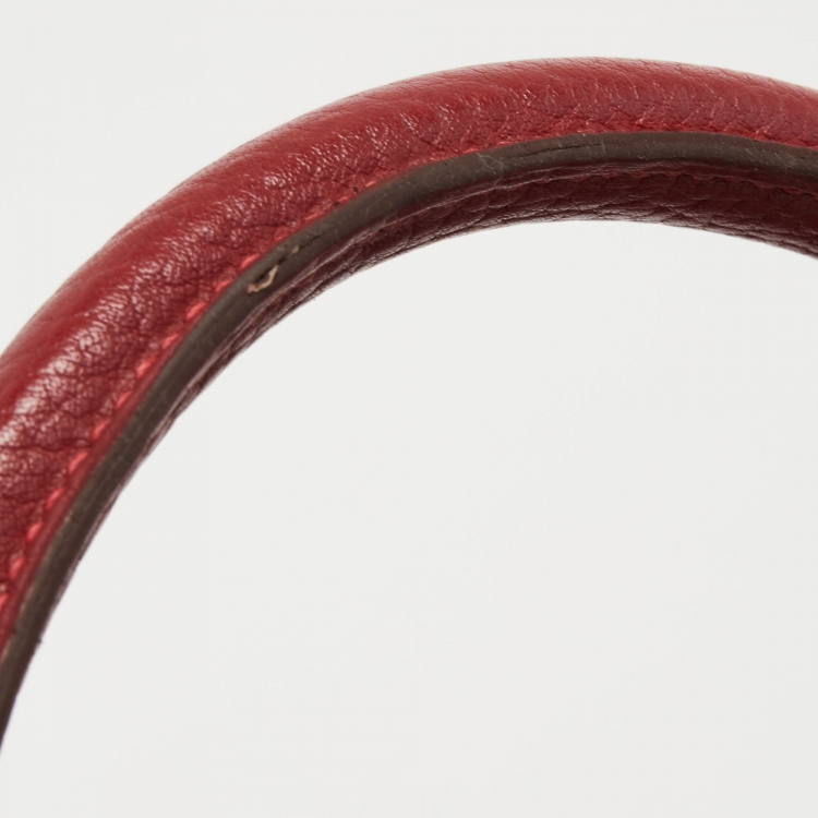 مملوكة مسبقًا Hermes Rouge Garance Fjord Leather Palladium Finish Kelly Sellier 35 Bag