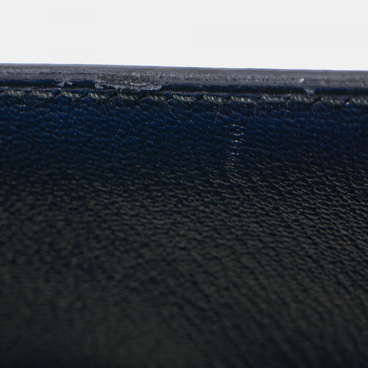 Pre Owned Hermes Blue Nuit Epsom Leather Gold Finish Kelly Sellier 28 Bag