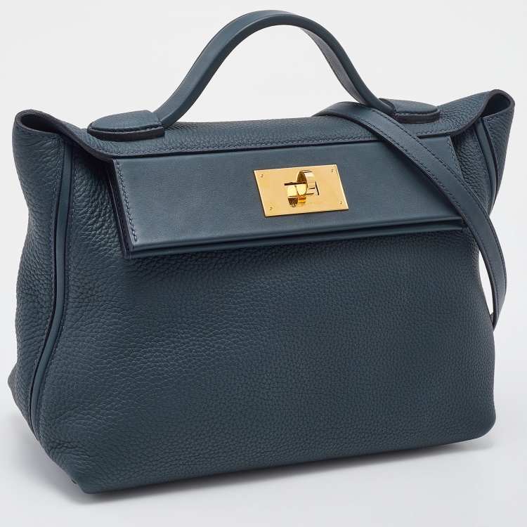 Pre Owned Hermes Vert Cypress Togo and Swift Leather Gold Finish 24/24 29 Bag