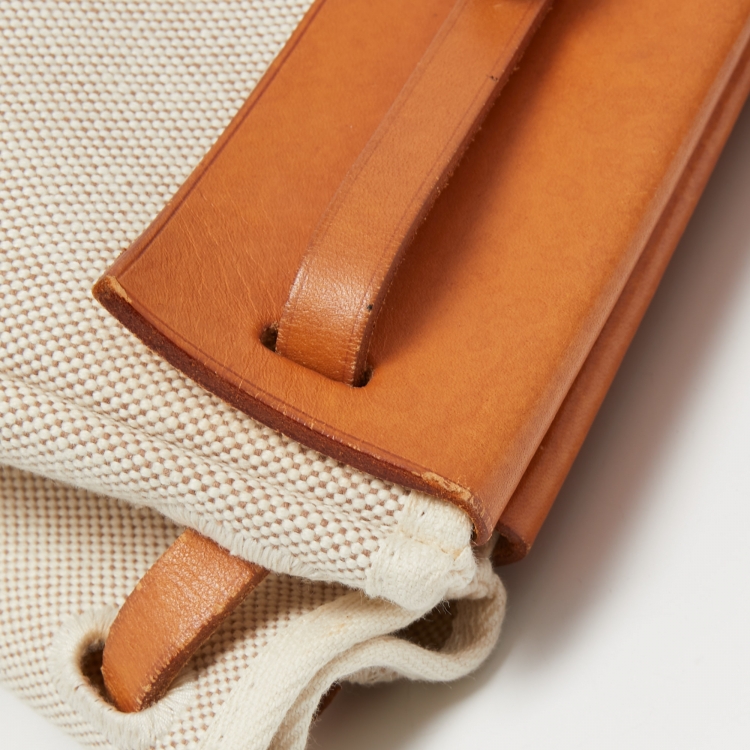 Pre Owned HERMES Natural Canvas and Leather Herbag Cabas 2 in 1 Bag