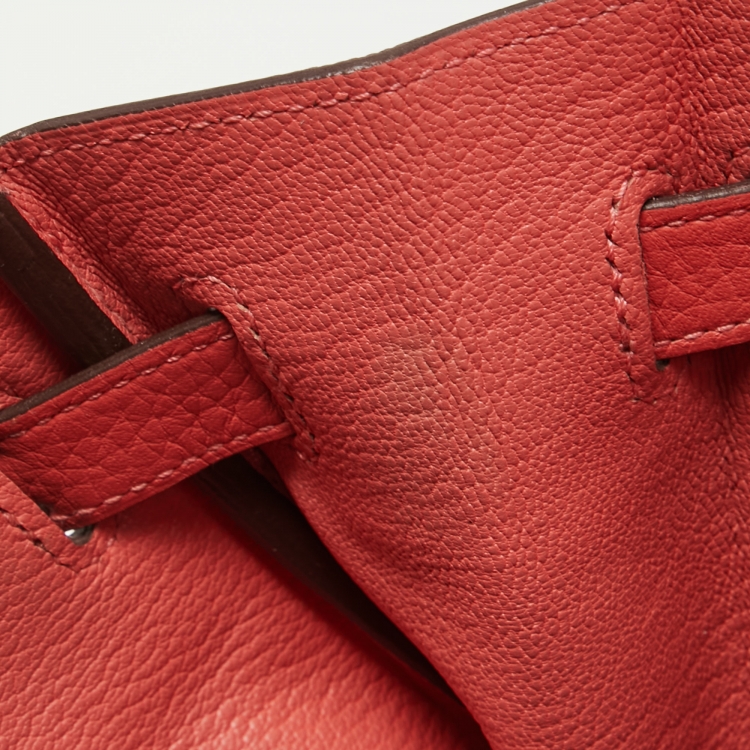 Pre Owned Hermes Rose Jaipur Clemence Leather Palladium Finish Birkin 30 Bag