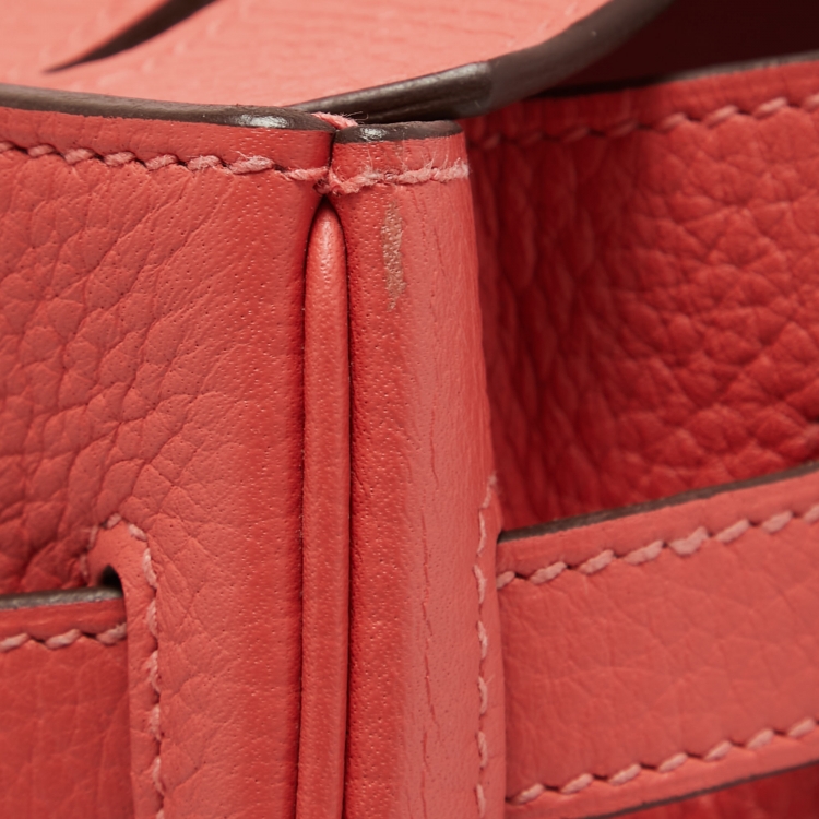 Pre Owned Hermes Rose Jaipur Clemence Leather Palladium Finish Birkin 30 Bag