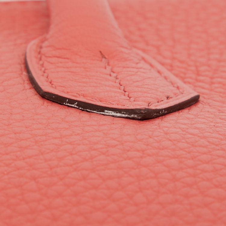 Pre Owned Hermes Rose Jaipur Clemence Leather Palladium Finish Birkin 30 Bag