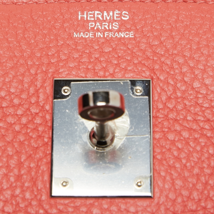Pre Owned Hermes Rose Jaipur Clemence Leather Palladium Finish Birkin 30 Bag