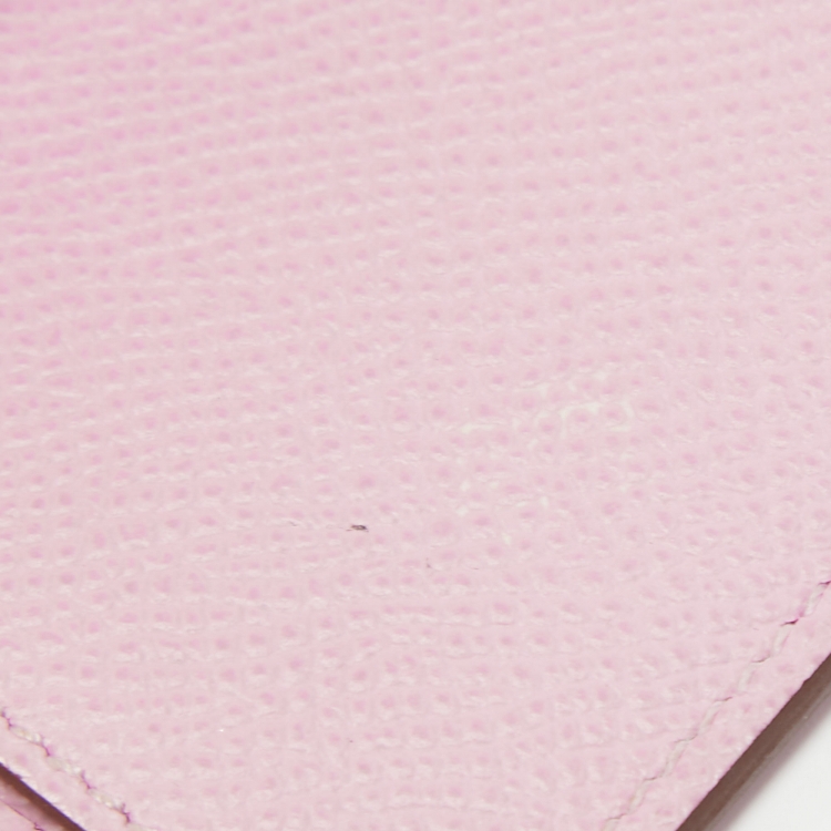 Pre Owned Hermes Mauve Sylvestre Epsom Leather Kelly Pocket Compact Wallet