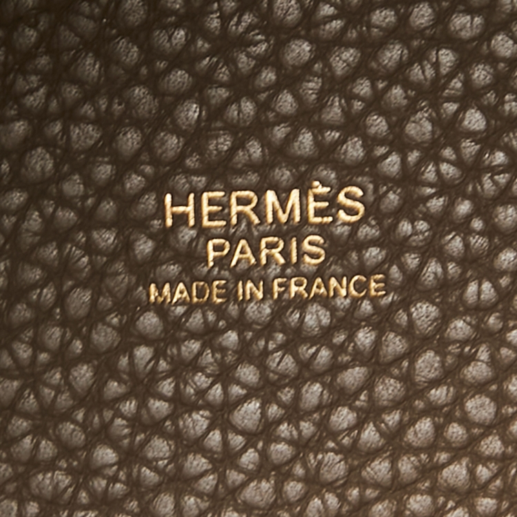 Pre Owned Hermes Etoupe Grey Taurillon Clemence Leather Picotin Lock 22 Bag