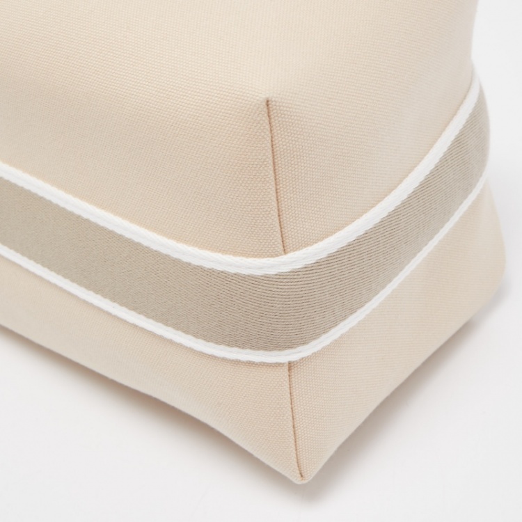 Pre Owned Hermes Beige Canvas Large Bride-a-Brac Case Pouch