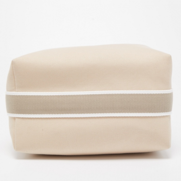 Pre Owned Hermes Beige Canvas Large Bride-a-Brac Case Pouch