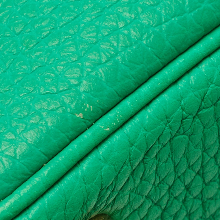 Pre Owned Hermes Menthe Taurillon Clemence Leather Gold Finish Lindy 20 Bag