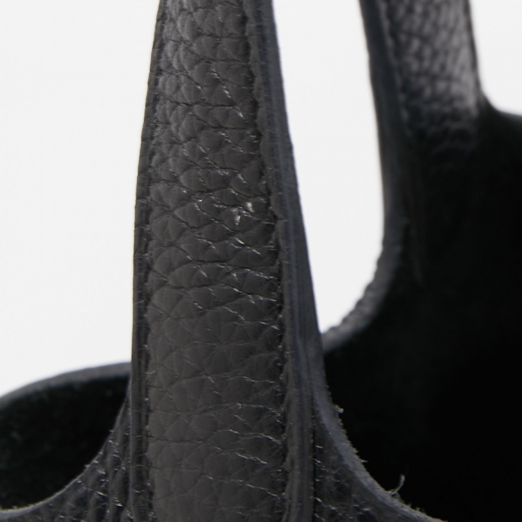 Pre Owned Hermes Black Taurillon Clemence Leather Picotin Lock 18 Bag