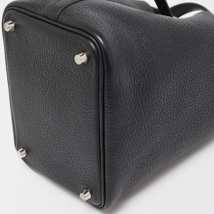 Pre Owned Hermes Black Taurillon Clemence Leather Picotin Lock 18 Bag