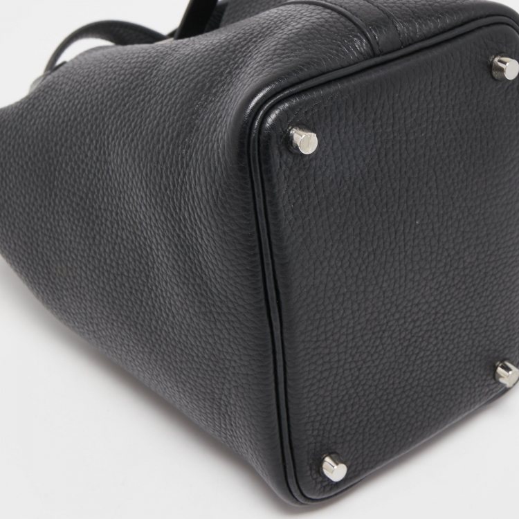 Pre Owned Hermes Black Taurillon Clemence Leather Picotin Lock 18 Bag