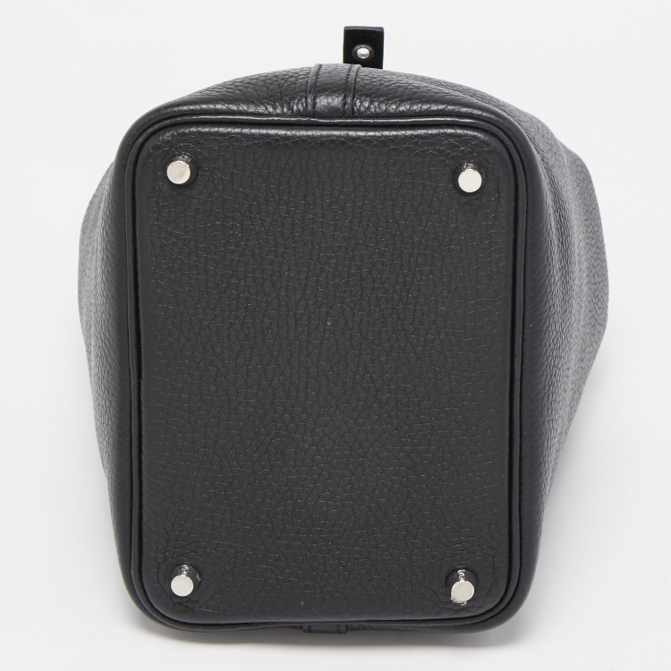 Pre Owned Hermes Black Taurillon Clemence Leather Picotin Lock 18 Bag