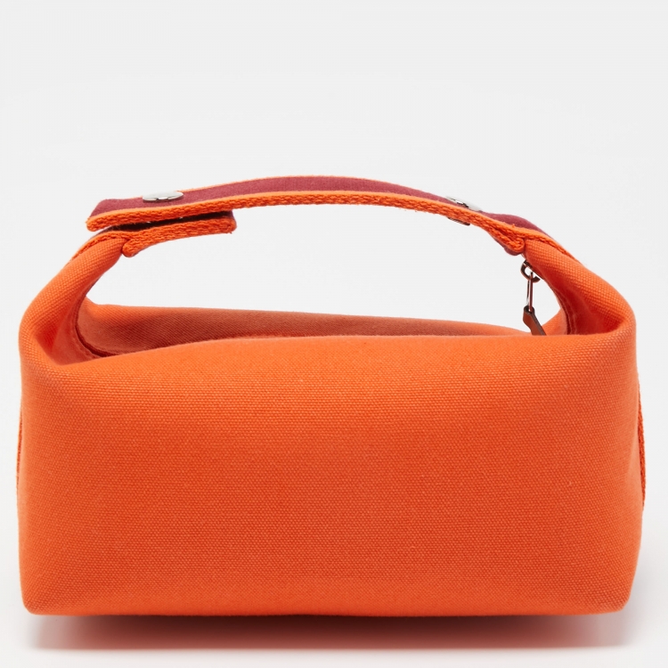 Pre Owned Hermès Orange/Rouge H Canvas Small Bride-a-Brac Case
