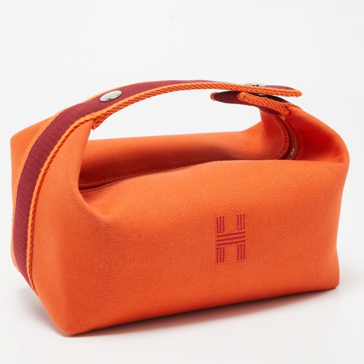 Pre Owned Hermès Orange/Rouge H Canvas Small Bride-a-Brac Case