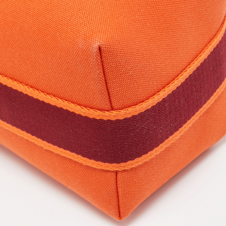 Pre Owned Hermès Orange/Rouge H Canvas Small Bride-a-Brac Case