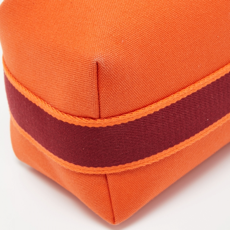 Pre Owned Hermès Orange/Rouge H Canvas Small Bride-a-Brac Case