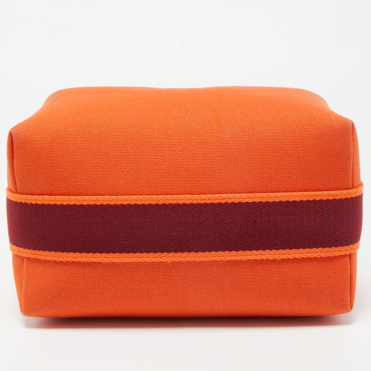 Pre Owned Hermès Orange/Rouge H Canvas Small Bride-a-Brac Case